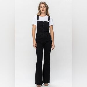 NWT Judy Blue Black‎ Tummy Control Retro Flare Overalls Jumpsuit Jumper Size 2XL